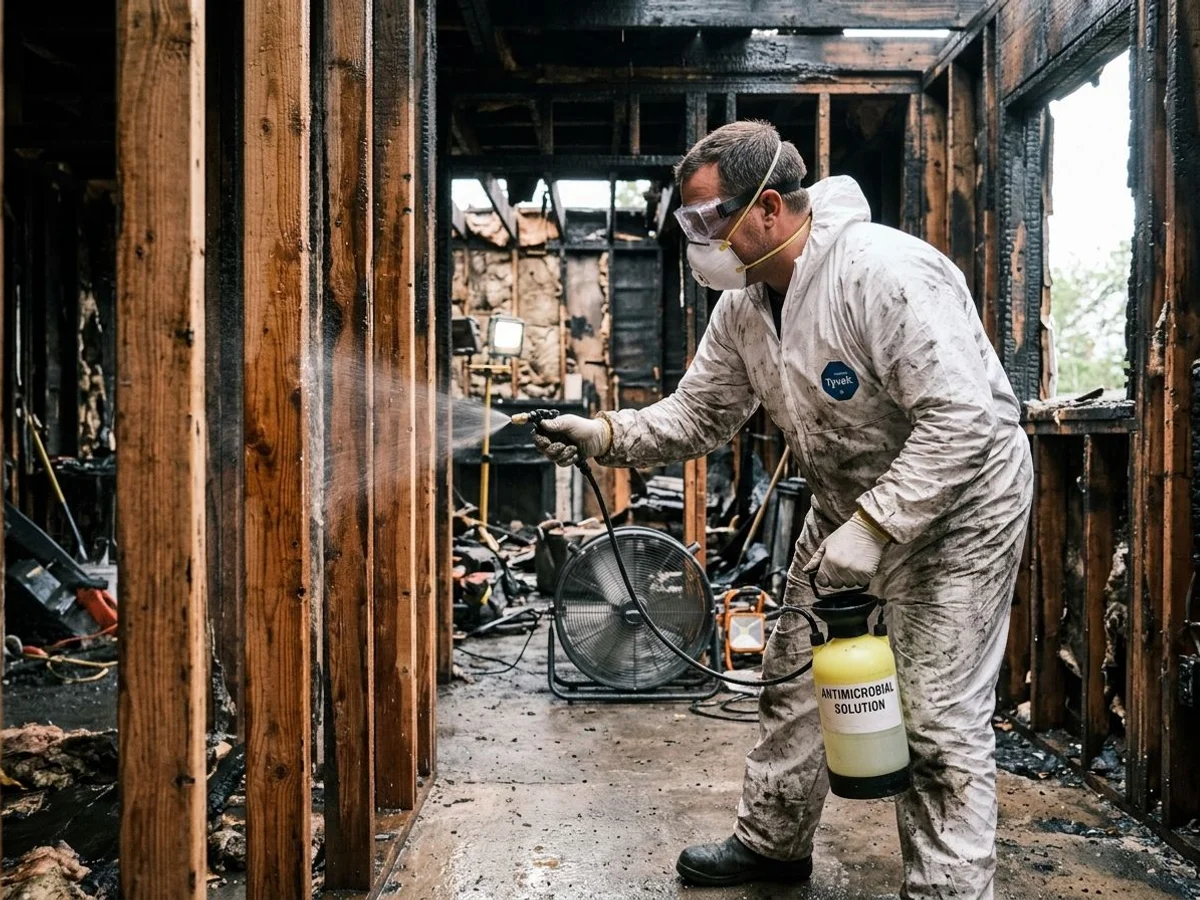 Antimicrobial treatment applied to wet framing to prevent mold
