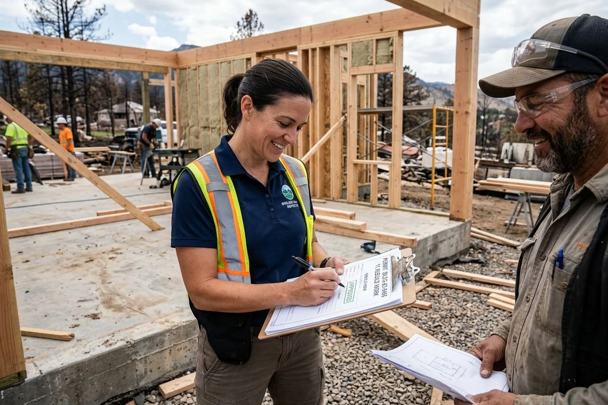 Inspector approving permitted work in Boulder County