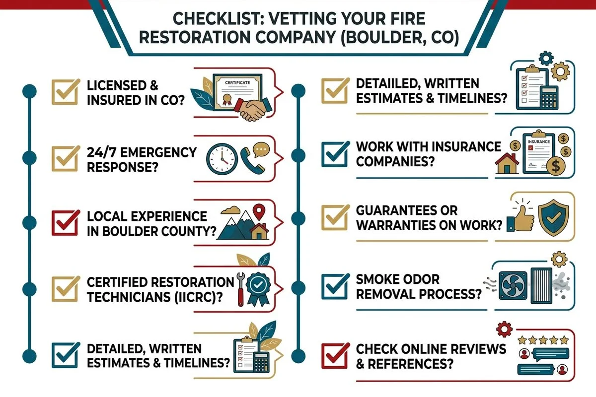 Checklist of questions to ask a fire restoration company
