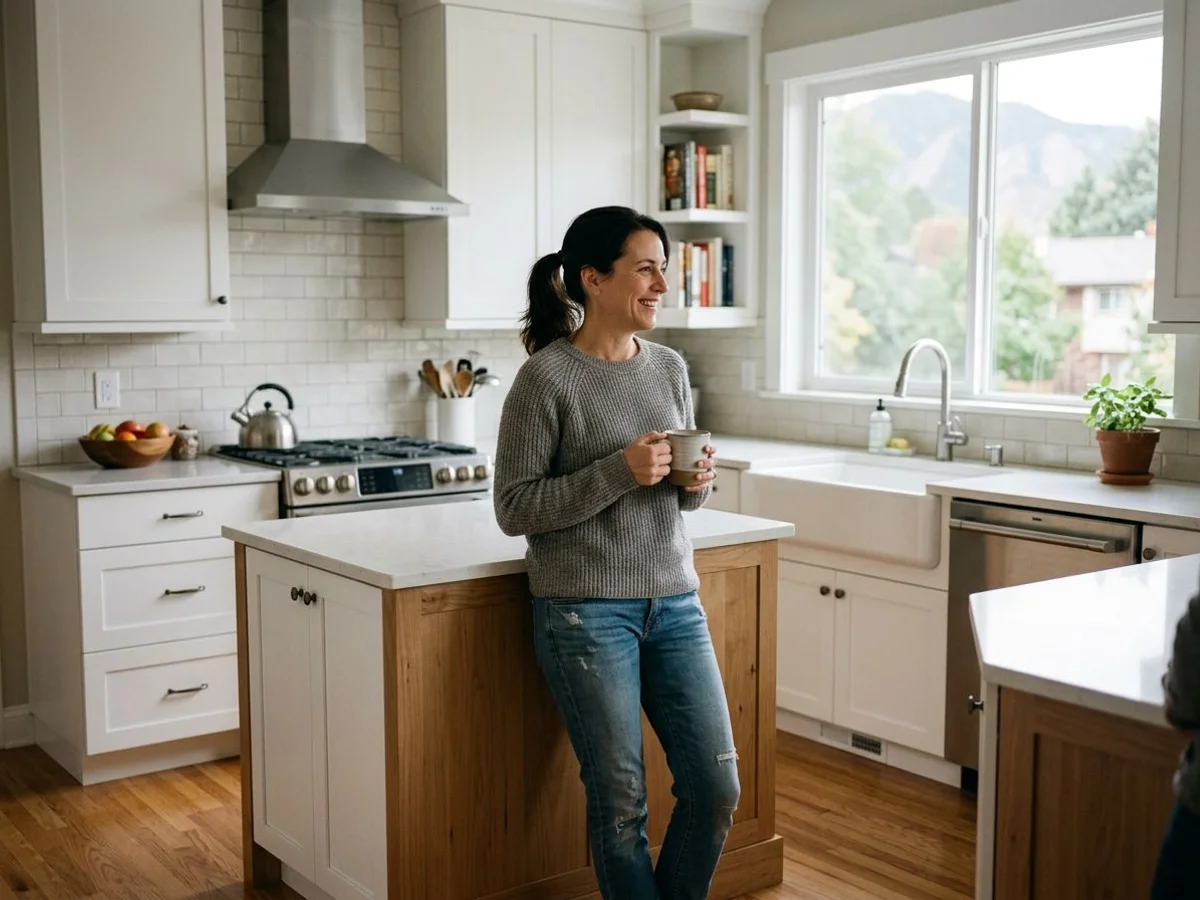Completed kitchen rebuilt to pre-loss condition after fire reconstruction