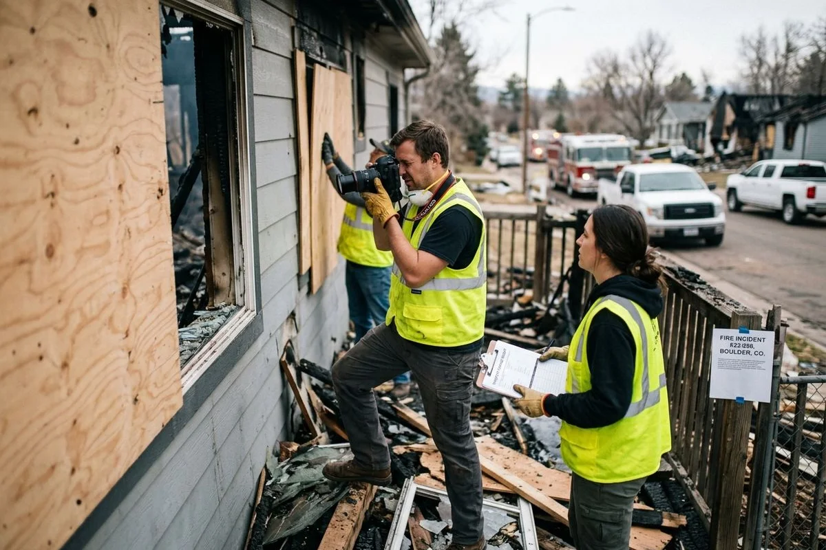 Documenting board-up work for insurance