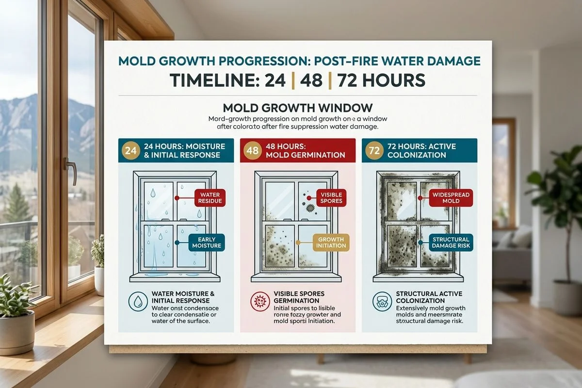 Mold growth window infographic