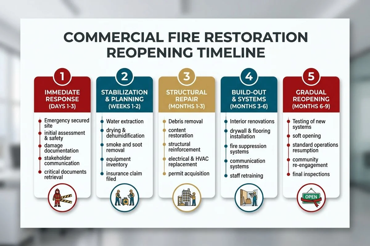 Phased reopening timeline for a business