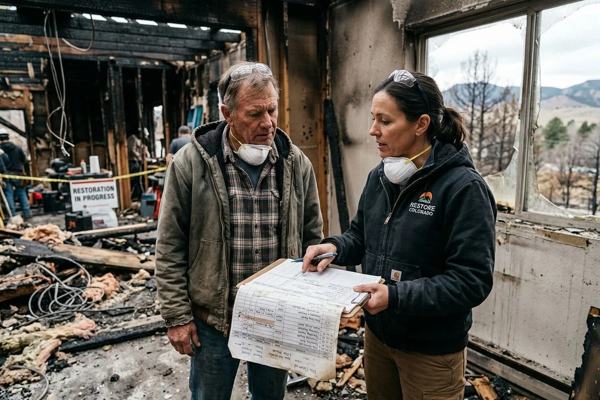 Project manager reviewing the schedule with the homeowner