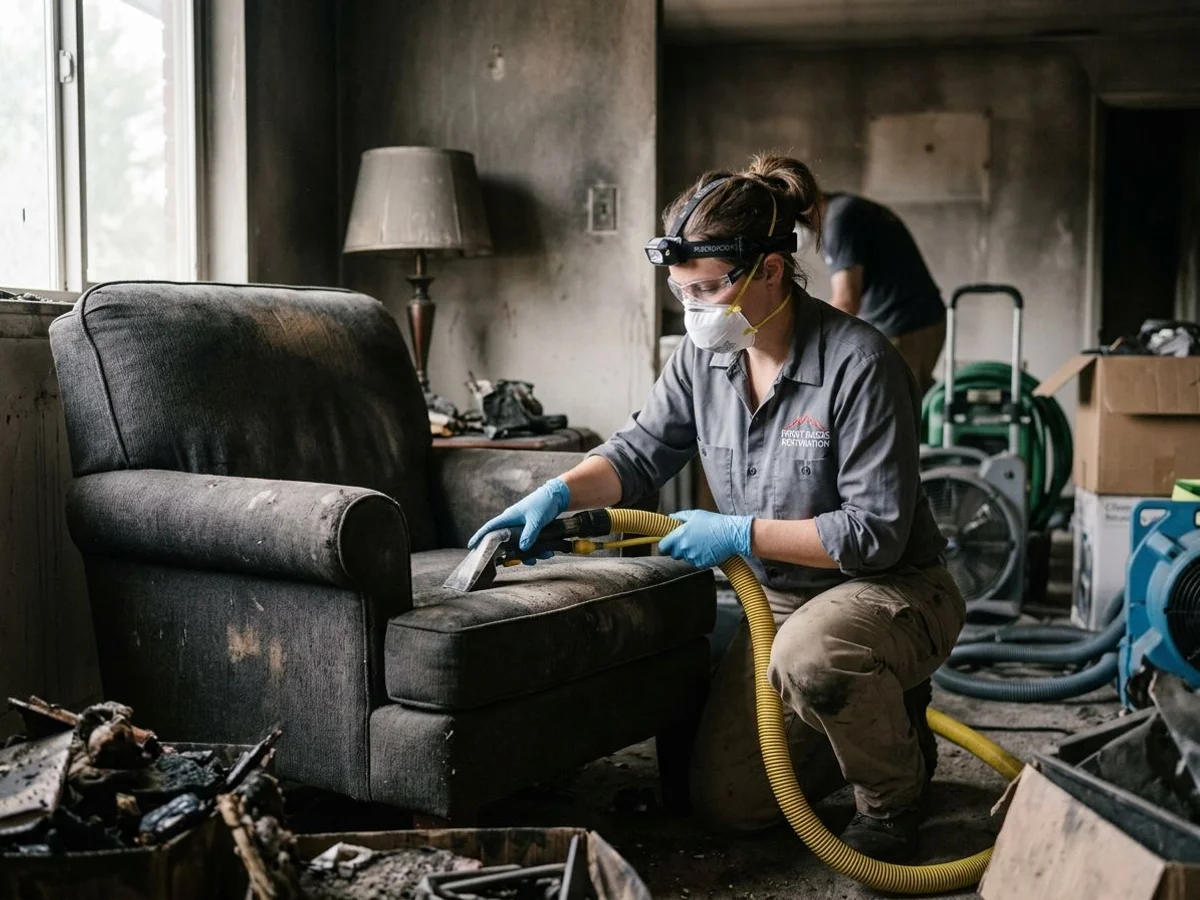 Specialist cleaning textiles and upholstery after smoke infiltration