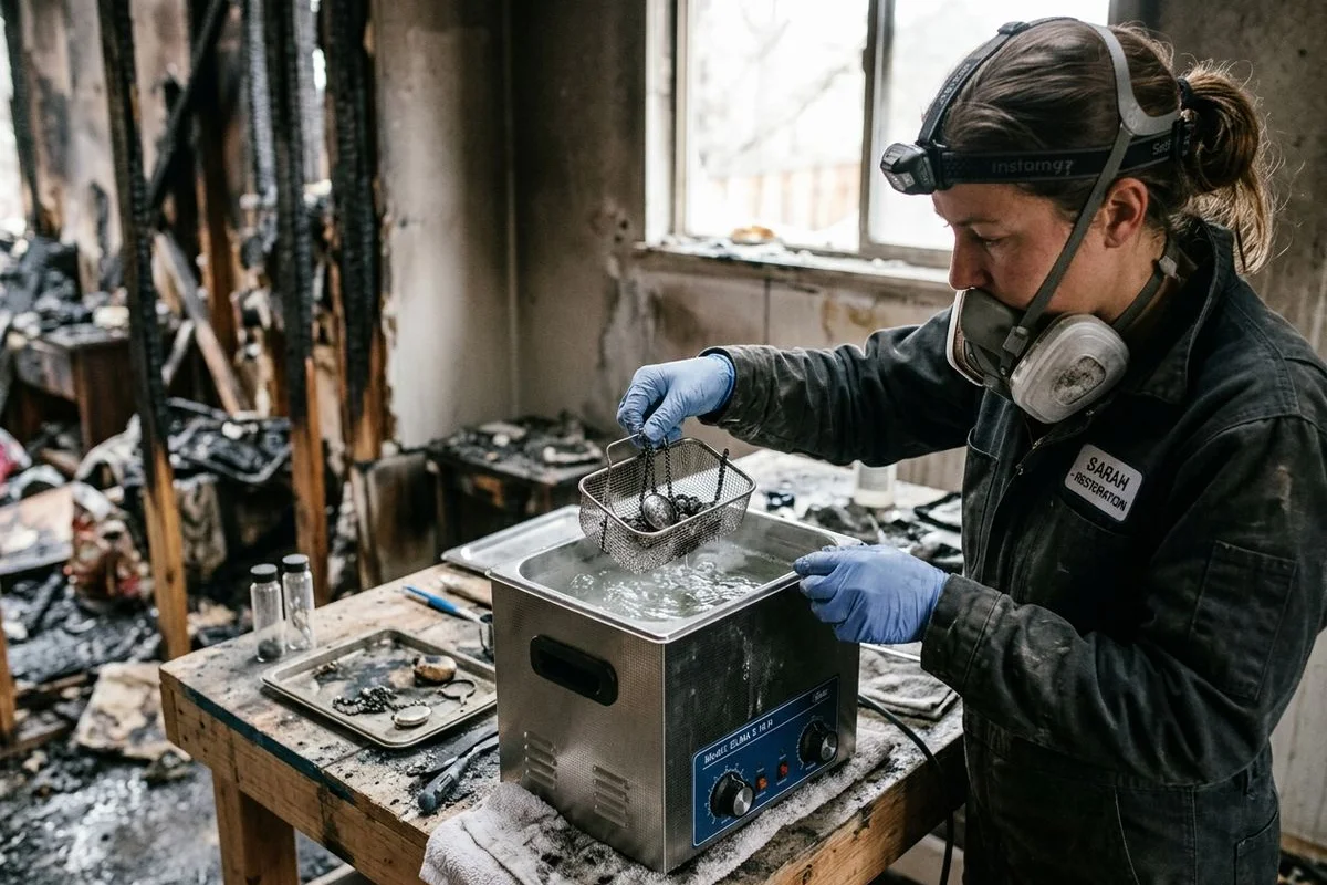 Ultrasonic cleaning restoring delicate items