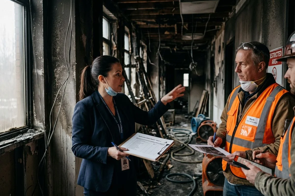 Weekly status meeting with the property manager